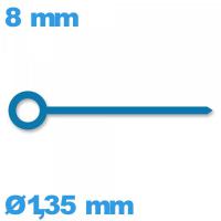 Aiguille (heure) bleu de mouvement montre à l'unité Ø1,35 mm long : 8 mm 
