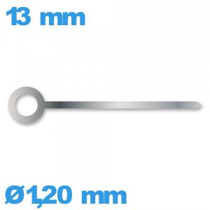 Aiguille des heures argenté mouvement de montre Ø1,20 mm long : 13 mm Aiguille des heures argenté mouvement de montre Ø1,20 mm long : 13 mm