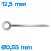 Aiguille Suisse diam : 0,55 mm  long : 12.5 mm  cadran principal argente pour mouvement montre seule marque Horotec