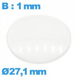 Verre avec base bombé circulaire en verre minéral 27,1 mm pour montre
