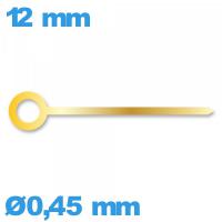 Aiguille Ø0,45 mm longueur : 12mm cadran principal (minute) doré de montre 