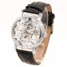 Montre automatique homme cuir noir squelette