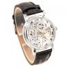 Montre automatique homme cuir noir squelette