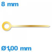 Aiguille doré  diamètre : 1,00mm longueur : 8 mm (heure) de mouvement de montre