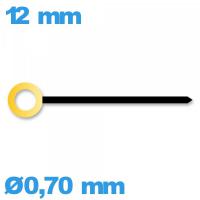 Aiguille à l'unité mouvement  noir et doré diam : 0,70mm  longueur : 12mm cadran principal des minutes Suisse