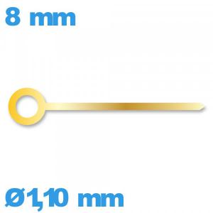 Aiguille doré seule diamètre : 1,10 mm longueur : 8 mm cadran principal (heure) mouvement 