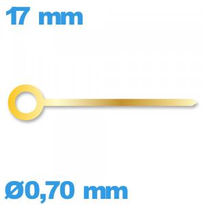 Aiguille doré  diamètre : 0,70 mm  cadran central (minute) de mouvement 