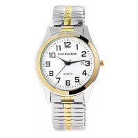Montre Bracelet Elastique Dateur Bicolore Excellanc