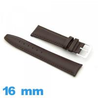 Bracelet 16 mm de montre Rembourré Cuir 