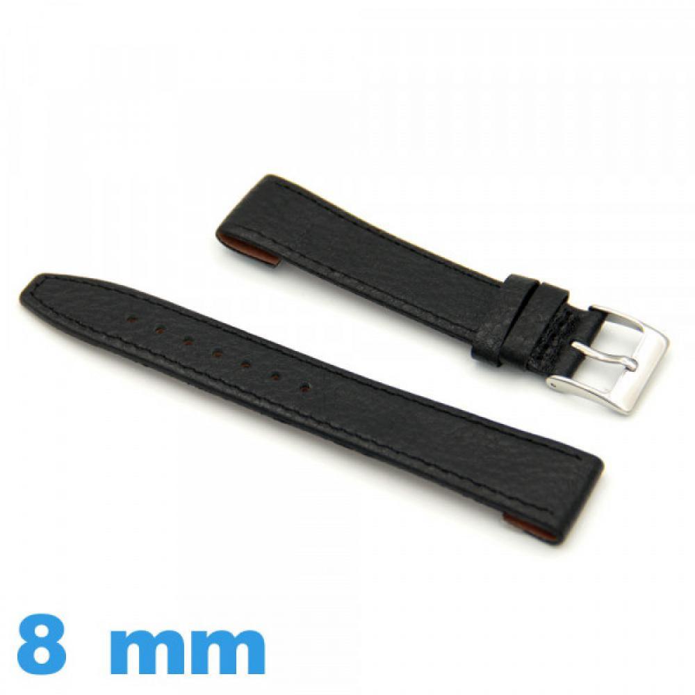 Bracelet De Montre En Cuir Noir Kelton - Largeur 8mm | Neuf Vintage, Sans étiquette
