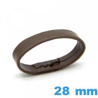 Passant Cuir véritable Vrai cuir Brun foncé 28 mm bracelet 