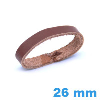 Passant Bracelet Montre 26 mm - Vrai Cuir Marron