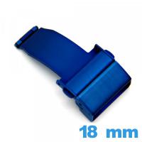 Boucle 18 mm Bleu Acier déployant avec bouton ouverture