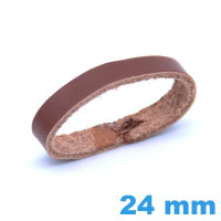 Passant montre Cuir véritable Vrai cuir 24 mm pas cher Brun