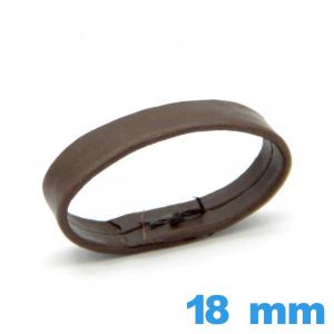 Loop bracelet Cuir véritable Vrai cuir 18 mm  - Brun foncé