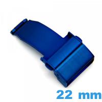 Attache 22 mm Bleu déployant Acier avec bouton ouverture