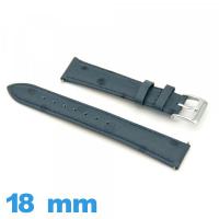 Bracelet Cuir véritable  Bleu montre 18mm 