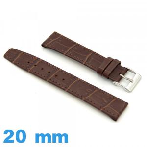 Bracelet montre Marron Vrai cuir   20 mm