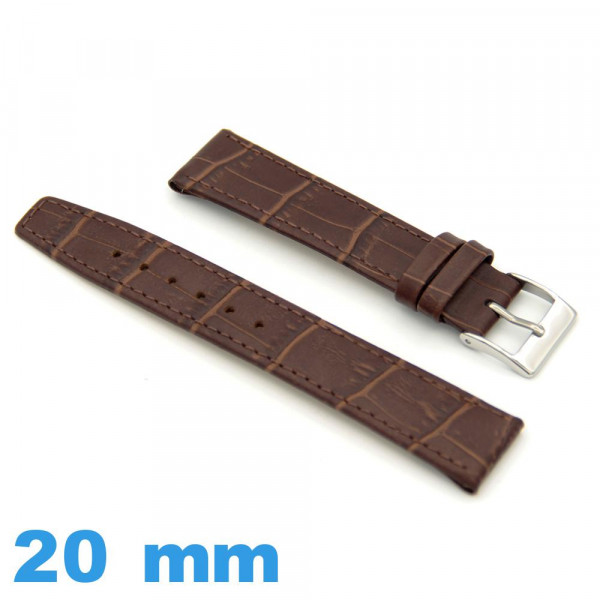 Montre Band Vrai Cuir Marron Artisanal 22/20mm Sportivo Bonne Qualité