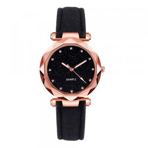 Montre femme pas chère strass bracelet noir