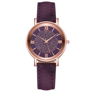 Petite montre violette femme pas chère chiffres romains