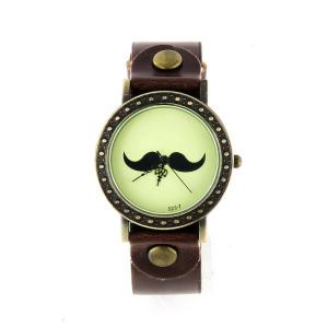 Montre moustache vintage marron