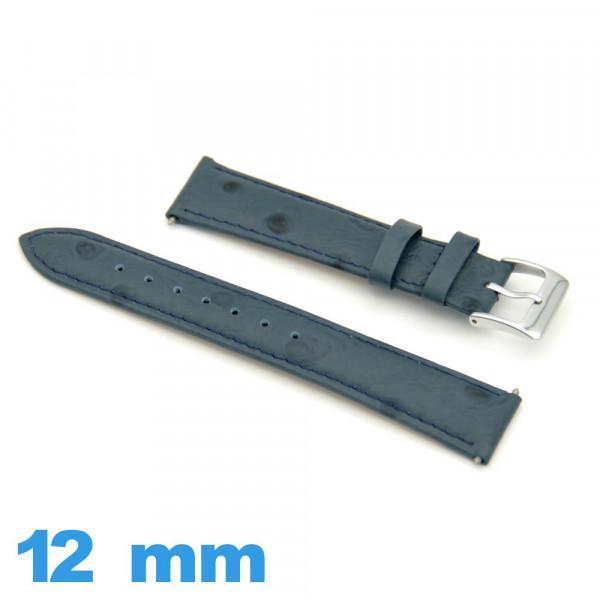 Bracelet Montre Cuir Maruca Véritable Bleu - Largeur 12mm, Longueur 16,8cm, Neuf Avec étiquettes