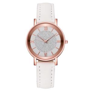 Petite montre blanche femme pas chère chiffres romains