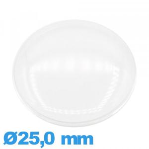 Verre en Plastique Circulaire de montre 25,0 mm bombé