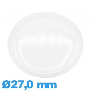 Verre 27,0 mm bombé Circulaire pour montre en Plastique