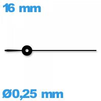 Aiguille noir   Ø0,25 mm longueur : 16 mm cadran principal des secondes  
