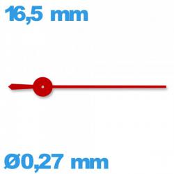 Aiguille seule  montre rouge diamètre : 0,27 mm long : 16.5 mm  (seconde) - Suisse