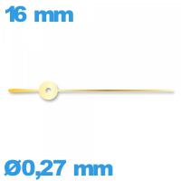 Aiguille (seconde)   Ø0,27 mm long : 16mm  pour mouvement montre - doré