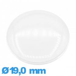 Verre Plastique bombé pour montre Circulaire 19,0 mm