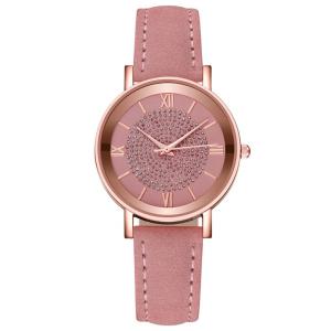 Petite montre rose femme pas chère chiffres romains