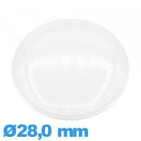 Verre Plastique Circulaire bombé 28,0 mm montre