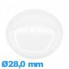 Verre Plastique Circulaire bombé 28,0 mm montre