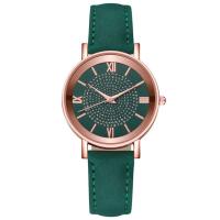 Petite montre femme pas chère vert chiffres romains