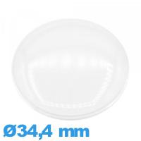 Verre bombé pour montre plexiglas Circulaire 34,4 mm