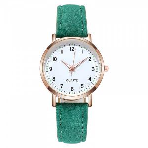 Montre femme petit prix vert aiguilles lumineuses