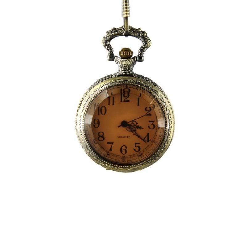 Montre De Gousset Avec Chaîne Motif Chasse - Occasion, Mouvement Quartz, Acier Inoxydable