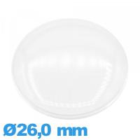 Verre bombé 26,0 mm montre Circulaire plexiglas