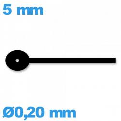 Aiguille seule   noir  Ø0,20 mm long : 5mm  sous-cadran - 