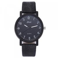 Montre bracelet cuir noir pas chère