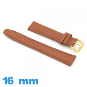 Bracelet 16 mm Camel montre  Vrai cuir Lisse