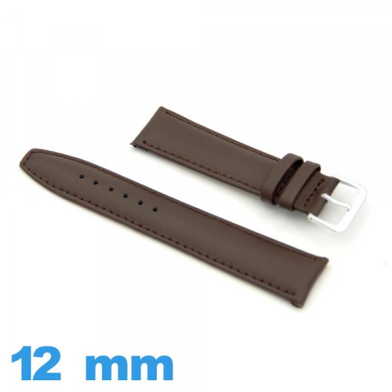 Bracelet De Montre En Cuir Marron - Largeur 12 Mm - Neuf Sans étiquette - Femme