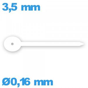 Aiguille blanc à l'unité diam : 0,16mm taille : 3,5 mm de sous-cadran mouvement de montre Aiguille blanc à l'unité diam : 0,16mm taille : 3,5 mm de sous-cadran mouvement de montre