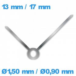 2 Aiguilles  cadran principal argente (Ø1,50 mm / Ø0,90 mm)  de montre