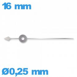 Aiguille cadran principal (seconde)   Ø0,25 mm longueur : 16 mm mouvement montre - argenté
