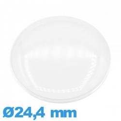 Verre bombé 24,4 mm montre Circulaire acrylique
